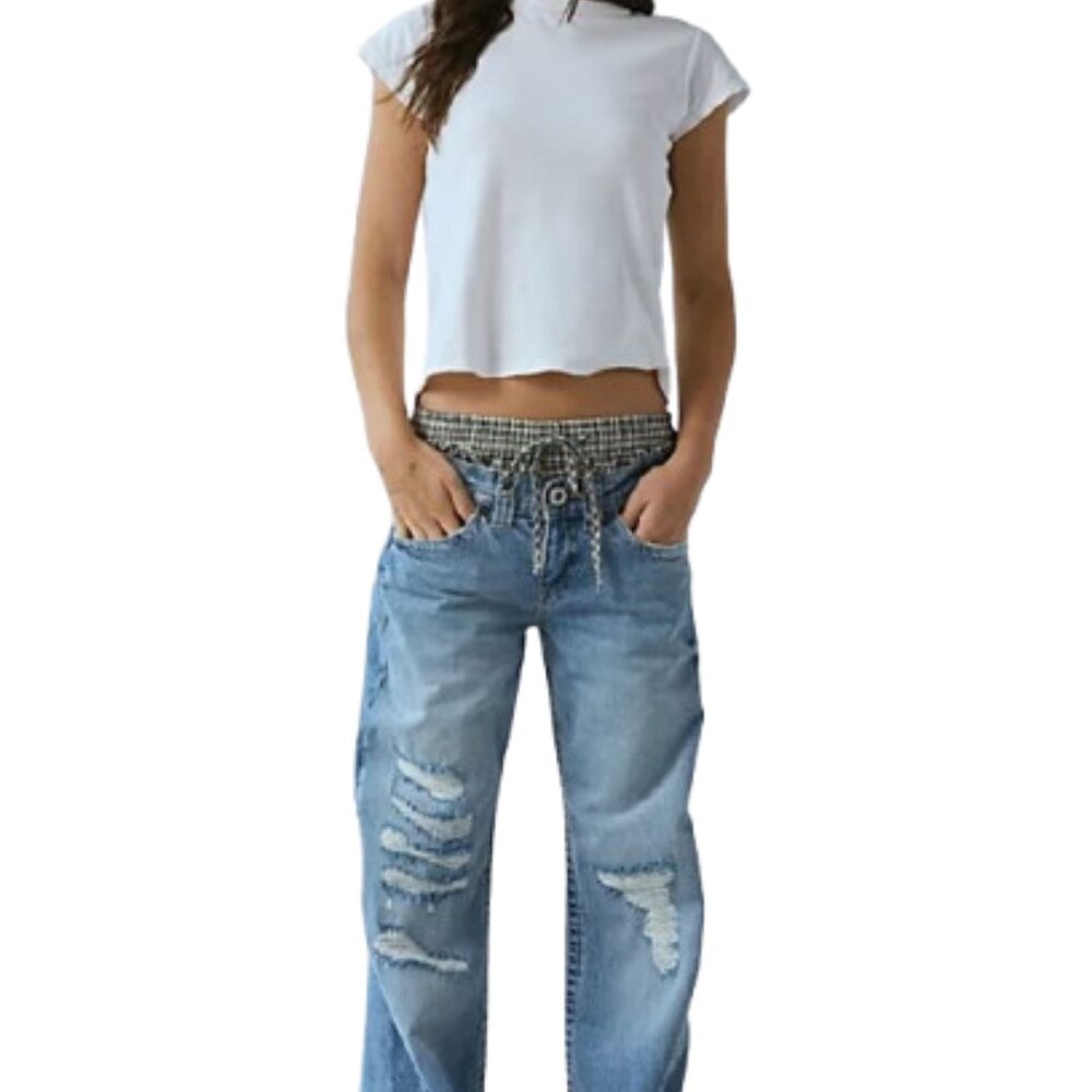 BDG Kayla Boxer Waistband Low-Rise Baggy Jeans